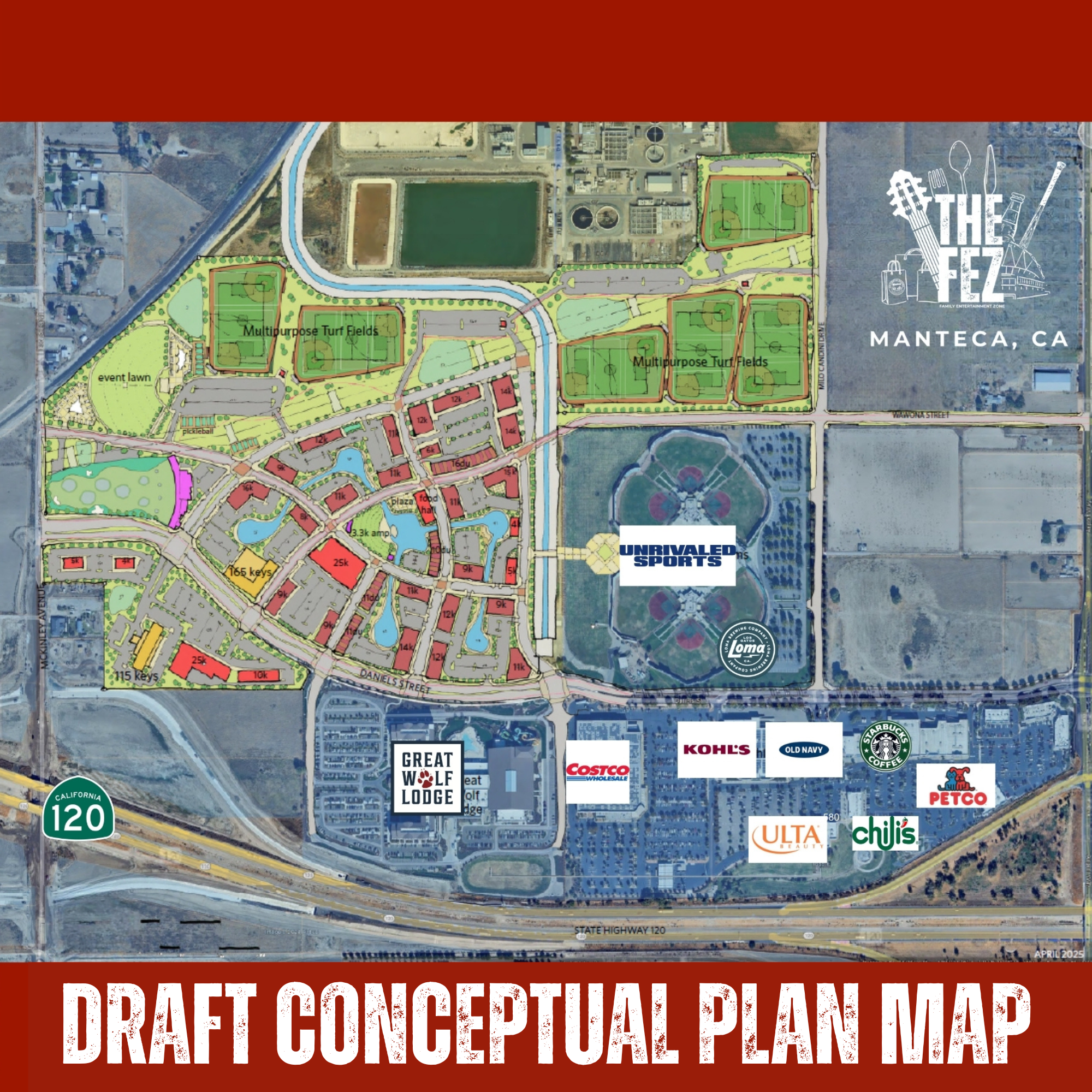 Enlarged view of the FEZ Manteca conceptual plan map